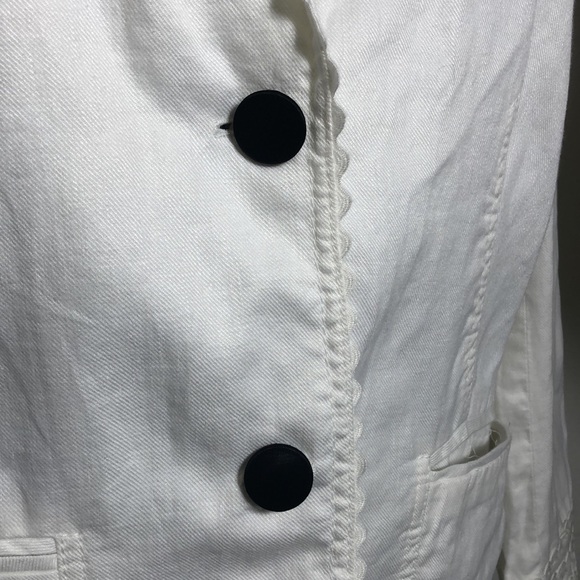 ESCADA Sport Linen Blazer White Jacket SzL - Picture 4 of 8